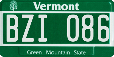 VT license plate BZI086
