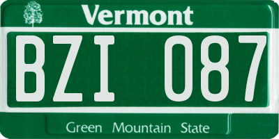 VT license plate BZI087