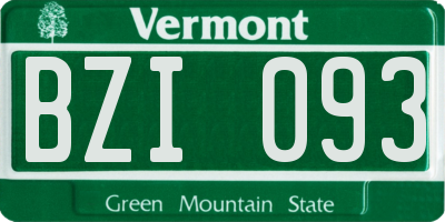 VT license plate BZI093