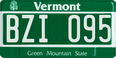 VT license plate BZI095