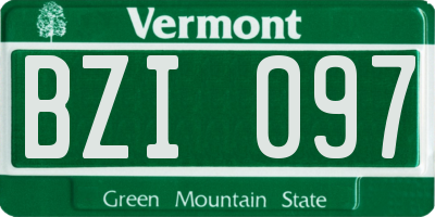 VT license plate BZI097