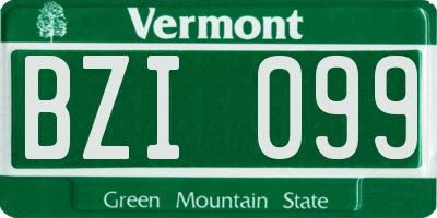 VT license plate BZI099