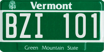 VT license plate BZI101