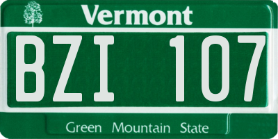 VT license plate BZI107