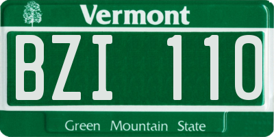VT license plate BZI110