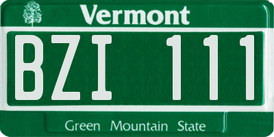 VT license plate BZI111