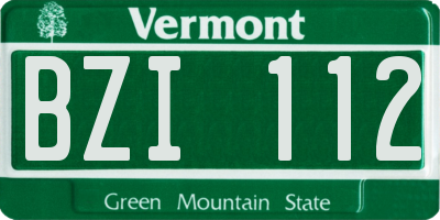 VT license plate BZI112