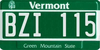 VT license plate BZI115