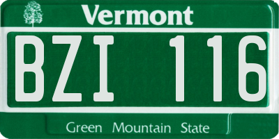 VT license plate BZI116