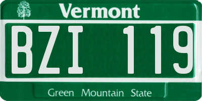 VT license plate BZI119