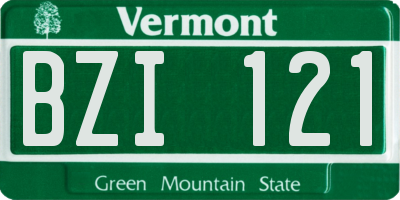 VT license plate BZI121