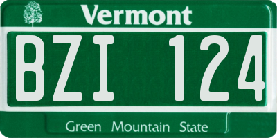 VT license plate BZI124