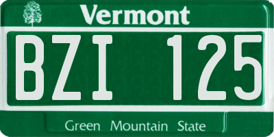 VT license plate BZI125
