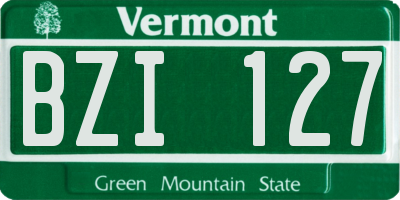 VT license plate BZI127