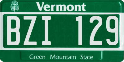 VT license plate BZI129