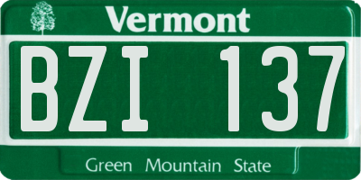 VT license plate BZI137