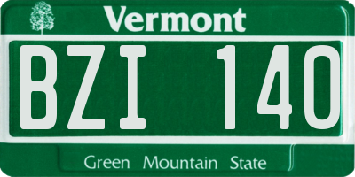 VT license plate BZI140