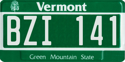 VT license plate BZI141