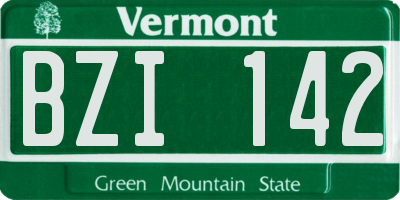 VT license plate BZI142