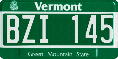 VT license plate BZI145