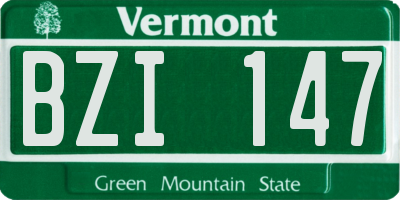VT license plate BZI147