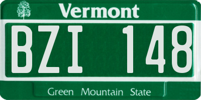 VT license plate BZI148
