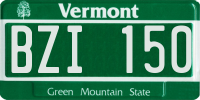 VT license plate BZI150