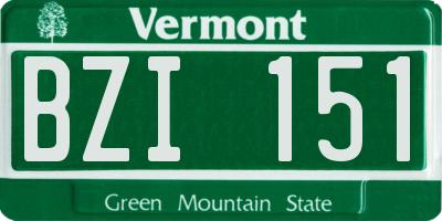 VT license plate BZI151