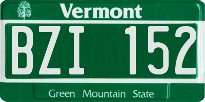 VT license plate BZI152