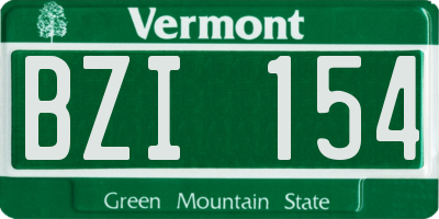 VT license plate BZI154
