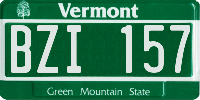 VT license plate BZI157