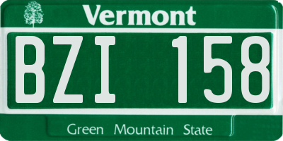 VT license plate BZI158