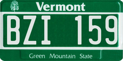 VT license plate BZI159