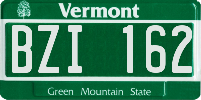 VT license plate BZI162