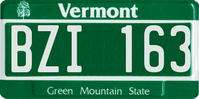 VT license plate BZI163