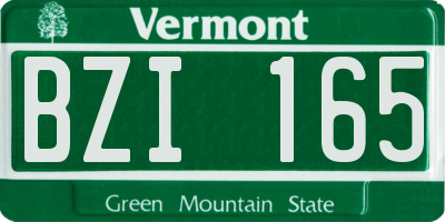VT license plate BZI165