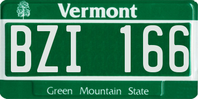 VT license plate BZI166