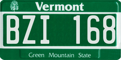VT license plate BZI168