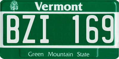 VT license plate BZI169
