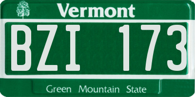 VT license plate BZI173