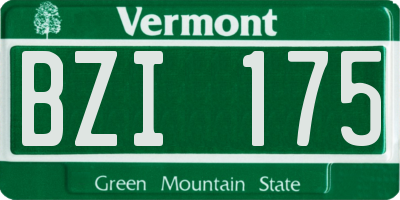 VT license plate BZI175