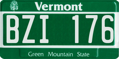VT license plate BZI176