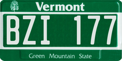VT license plate BZI177