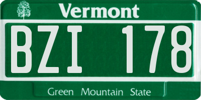 VT license plate BZI178