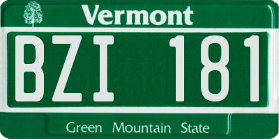VT license plate BZI181