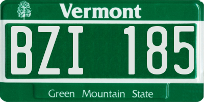 VT license plate BZI185