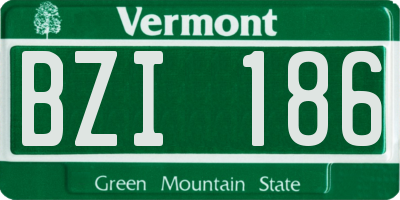 VT license plate BZI186