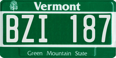 VT license plate BZI187