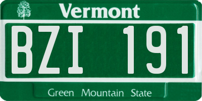 VT license plate BZI191