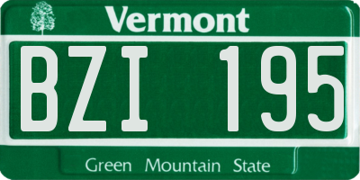 VT license plate BZI195